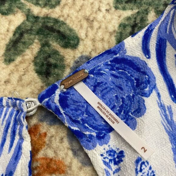 Free People Forever Always Floral Midi Dress Cold Shoulder Boho Size 2 - Picture 11 of 14